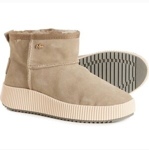 NEW MEXX Suede Shearling Booties Sheepskin Size 38 7.5